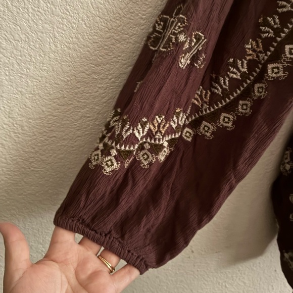 Free People Boho Arianna Tunic Flowey
Embroidered Brown Top S - Picture 8 of 15